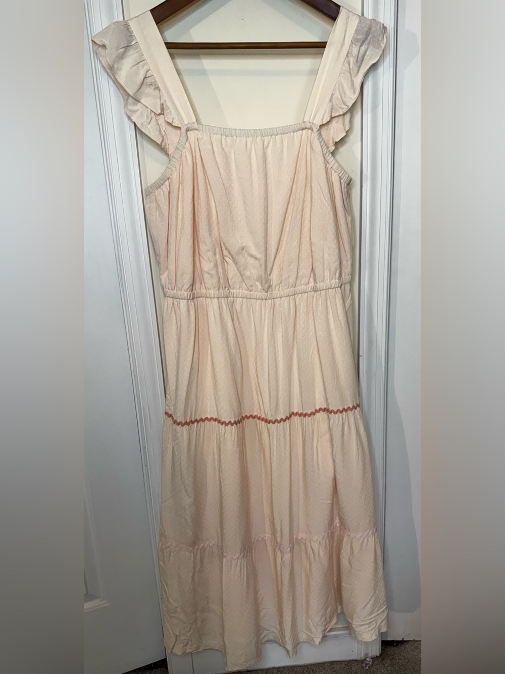 LC Lauren Conrad Cream Elastic Waist Dress